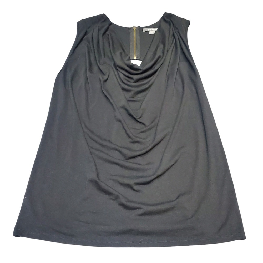Tinley Road Black Cowl Neck Top M Sleeveless Piperlime Gold Exposed Back Zipper